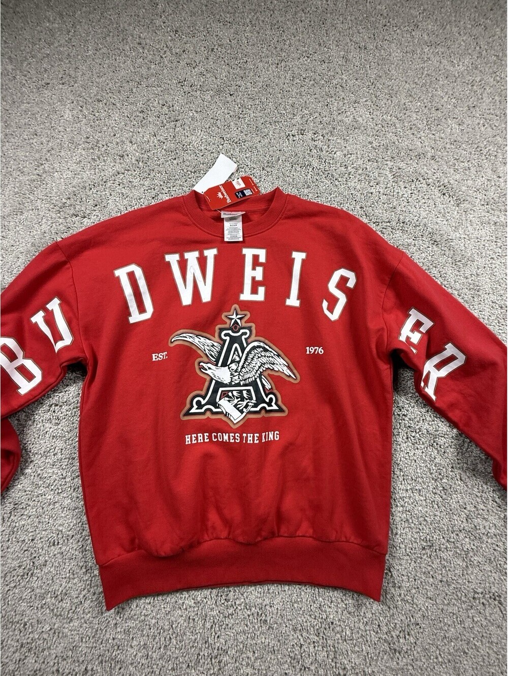 NWT Budweiser Men’s Red Graphic Sweatshirt Size S
